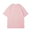 Camiseta de Algodón de Xinjiang 230g Algodón Pesado Manga Corta para Hombre y Mujer Parejas Media Manga Verano Blanca Cuello Redondo Camiseta Básica Holgada