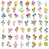 Adesivos de Flores Auto-Abertura 56 Peças Transfronteiriços, Cadernos Coloridos e Criativos, Adesivos Decorativos Transparentes à Prova d'Água para Cadernos