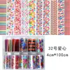 Manicura Hombre Cubito de Hielo Celofán Papel de Colores Decoración Papel de Transferencia Láser Colorido Joyería para Uñas Patrón Set de Papel Láser