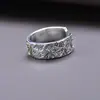 Anillo de plata de ley s925 vintage tallado suerte grande Ji zachilam simple elegante moda todo-partido dios de la riqueza anillo