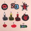 Bordado Bordado por Computadora Sello 23 Insignia Tela Adhesiva para Bordar Alfabeto Numérico Dedo Medio Seis Etiquetas de Bordado Marca de Moda Decoración de Ropa