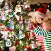 Navidad Decoraciones de Árbol de Navidad Muñeco de Nieve de Madera de Año Nuevo Señales Colgantes de Muñeco de Nieve Navideño Regalos para Fiestas