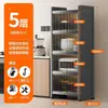 Estante de Almacenamiento para Cocina, Gabinete de Almacenamiento de Ollas de Múltiples Niveles de Pie, Gabinete Multifuncional para Horno de Microondas, Gabinete de Almacenamiento para Espacios Estrechos