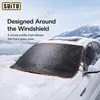 Funda semi-cubierta flockeada engrosada para parabrisas de coche, protector de nieve de invierno, parasol para coche, parasol para parabrisas de SUV todoterreno