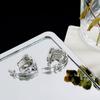 Brincos Bosha Liya Design Geométricos Assimétricos Meio Argola Agulha de Prata S925 Estilo Frio Simples de Nicho