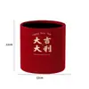 Balde da Fortuna em Veludo com Balde Interno à Prova d'Água, Flores Simuladas de Ano Novo, Materiais Decorativos, Balde Abraço Vermelho, Conjunto de Baldes para Arranjo de Flores, Dois Baldes da Fortuna