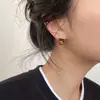 Pendientes Retro de Plata 925 con Aguja Geométrica Recta Color Melard Piedra Redonda Ojo de Tigre Otoño e Invierno Pendientes Simples Personalizados