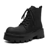 Botas Martens Escuras Versáteis Moda Estilo Britânico Aumento de Altura Novo Modelo Primavera e Outono 2026 Botas de Trabalho Masculinas Jovens Cool Tendência