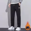 Pantalones Casuales de Marca de Moda para Hombre, Pantalones Rectos Versátiles de Pana, Pantalones Largos, Pantalones Deportivos Casuales para Hombre, Pantalones para Hombre con Forro de Felpa