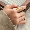 Anillo de acero de titanio de moda transfronteriza de Amazon para mujer, de alta calidad, ligero, de lujo, estilo Ins, anillo abierto de acero inoxidable con forma de serpiente.