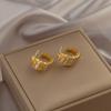 Pendientes de Zirconia Dorados con Forma de Serpiente de Lujo Ligero y Gama Alta, Diseño de Nicho, Exquisitos y de Moda, Pendientes Versátiles para Mujer