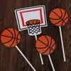 Enfeites de Basquete plug-in bolo de aniversário infantil basquete futebol bandeira cartão decoração de assar suprimentos bandeira