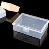 Portatarjetas de Presentación, Caja de Tarjetas con Tapa abatible, Caja de Baterías, Caja de Plástico Transparente, Caja de Almacenamiento para Hilo Dental y Bastoncillos de Algodón, Caja Cuadrada de Almacenamiento para Escritorio