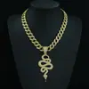 Collar con Colgante Zodiaco Serpiente Animal Hip Hop Transfronterizo Colgante Cobra para Hombre Joyería Tendencia Hip Hop Personalización