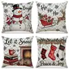 Comercio Exterior Transfronterizo Más Vendidos Fundas de Almohada Navideñas Personalizadas para Sofá de Sala de Estar, Cojines Decorativos Festivos para Dormitorio, Almohadas y Fundas de Almohada