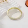 Pulsera de Oro 14K Cloisonné Nueva Chinoiserie Esmalte Flor de Goteo de Aceite Colorida Pulsera de Apertura de Primavera Pulsera Chinoiserie