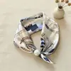 Bufanda de Seda con Hebilla Magnética Verano Delgada Decorativa para el Cuello Tacto de Alta Gama Hebilla Magnética de Perla Bufanda de Seda para Personas Perezosas Corbata de Cuello Venta al por Mayor