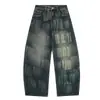 Jeans Reto Vintage Lavado Retro Americano para Homens 2025 Unissex Solto Vintage Calça Banana Versátil Casual