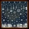 Juego de 6 piezas de decoraciones navideñas transfronterizas: reno, copos de nieve, muñeco de nieve, pegatinas electrostáticas, trineo, pegatinas de vidrio de Santa Claus
