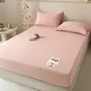 Juego de funda de colchón de tres piezas de algodón 100% bordado, grado A para maternidad e infantil, engrosado para uso doméstico, protector de colchón totalmente envolvente