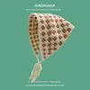 Viajes de Primavera y Otoño Ins Estilo Dulce y Cariñoso Diadema Tejida a Mano Accesorios para el Cabello de Mujer Cinta Tejida a Crochet Verano Bufanda Triangular