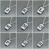 Collar de Acero Inoxidable Color Plata con Colgante de 26 Letras Moda al por Mayor Accesorios Hip Hop para Hombres y Mujeres Cadena de Perlas