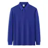 Camisa Polo Masculina de Manga Longa com Gola Pequena de Luxo Leve 2026 Outono Novo Estilo Tendência Casual Cor Lisa Camisa Polo