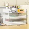 Suporte para Armazenamento de Arquivos Prateleira de Mesa de Escritório Porta-Arquivos Caixa de Armazenamento de Arquivos Organizador de Pastas de Mesa Escritório