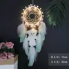 Apanhador de Sonhos Indiano Lua Branca Ornamento Pendurado Estilo Menina Sino de Vento Estilo Floresta Decoração de Quarto Presente de Aniversário Estrela Pena Wu
