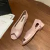 Sandalias de Boca de Pez para Mujer de Verano, Tacón Grueso, Laterales Huecos, Casual Planas, para Exterior, Antideslizantes, Moda Diaria, Zapatos de Moda