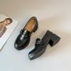 2026 Nuevos Mocasines de Suela Gruesa para Mujer, Estilo Británico, Nuevos Zapatos Slip-On de Tacón Grueso para Primavera y Otoño, Zapatos Retro de Cuero