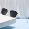 Gafas de Sol de Moda Estilo Coreano con Elegante Montura Dorada y Lentes de Color Té Claro, Nuevo Estilo para Chicas Populares, Estilo Universitario, Gafas de Sol con Protección UV para Mujer
