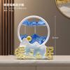 Vaca lechera de cristal amarillo adornos de fruta roja árbol de la fortuna pequeño fortuna árbol de la fortuna creativo mueble de vino accesorios de decoración del hogar sala de estar mueble de TV