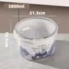 Caixa de Drenagem de Grau Alimentício para Uso Externo Doméstico Geladeira Armazenamento Refrigerado de Frutas e Verduras Caixa Plástica Redonda Selada