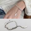 Pulseira Minimalista Retro Coreana para Mulheres, Estilo Comuter, Banhada, Estilo Ins, Pingente Geométrico com Franja, Pulseira de Estudante, Joias, Transfronteiriço