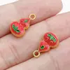 Colgante pequeño de calabaza de la fortuna esmaltada en oro tradicional estilo chino para la riqueza y la prosperidad, accesorios de joyería para pendientes y collares DIY