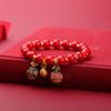Pulsera de Porcelana Gris Yongxiang de Pekín con Pulsera Luna Blanca Flor de Cerezo Morado Regalo de Cumpleaños Yonghe para Hombres y Mujeres Adornos para Manos