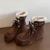 Botas Cortas Birkenstock Cálidas Forradas de Polar Estilo Bosque Estilo Old Money Botas de Nieve 2026 Invierno Pura Hechas a Mano Suela Suave Cómodas Botas Peludas