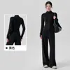 Conjunto de yoga feminino com forro de fleece, modelador e que valoriza a silhueta, quente e confortável para fitness, Pilates, corrida e outros esportes