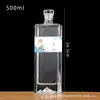 Material Blanco Cristalino Transparente Engrosado Paquete de 0.5 kg Botella Vacía Sellada Botella de Licor de Vidrio Guanshan Caja de Regalo Juego Completo 500ml en Stock