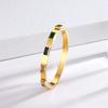Pulsera de Acero de Titanio con Diamantes de Colores de Nueva Moda Transfronteriza Europea y Americana para Mujer, Pulsera Simple de Lujo Ligero de Gama Alta, Accesorios Versátiles de Celebridad de Internet