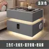 Mesita de noche inteligente de madera maciza, mesita de noche minimalista moderna, estilo dormitorio crema, mueble de almacenamiento multifuncional para el hogar de lujo ligero