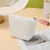 Bolsa de Maquillaje Minimalista Estilo Ins para Mujer, Bolso de Mano Pequeño Portátil para Viaje, Gran Capacidad, Tacto de Alta Gama, Bolsa de Almacenamiento de Algodón Rellena de Plumón