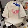 Camiseta Tie-dye Manga Curta Popular Estilo Coreano Ins Street Style para Homens e Mulheres Verão Casual Solta Gola Redonda Top de Casal