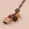 Collar Trenzado de Cuerda con Perlas de Piedra Natural para Mujer, Cadena para Clavícula de Piedra Ojo de Tigre Estilo Chino Nuevo Vintage, Accesorio Largo Colgante para el Cuello con Manchas