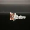 Anillo de Diamante de Alto Carbono S925 Europeo y Americano Explosiones en Vivo Femeninas Cara de Corte Flor de Hielo Seiko Anillo de Diamante Incrustado Completamente Uso Diario