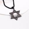 Colar de estrela de seis pontas de aço inoxidável transfronteiriço, pingente de vagabundo simples, vintage, masculino e feminino, colar com pingente oco para casal