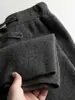 Pantalones de Punto de Cintura Alta para Otoño e Invierno 100% Lana Suave Pierna Ancha para Mujer, Pantalones Largos de Cachemira Rectos, Fluidos y Versátiles para Figuras Petite