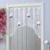 Media Cortina de Encaje Estilo Francés, Cortina Corta, Cortina Decorativa, Pantalla de Privacidad, Cortina de Puerta de Arco con Cuentas de Cristal, Cortina de Ventana