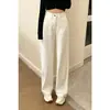 Jeans de pierna ancha para mujer, nueva colección primavera y otoño 2026, rectos holgados de cintura alta, con caída favorecedora, blancos, de largo hasta el suelo, modernos